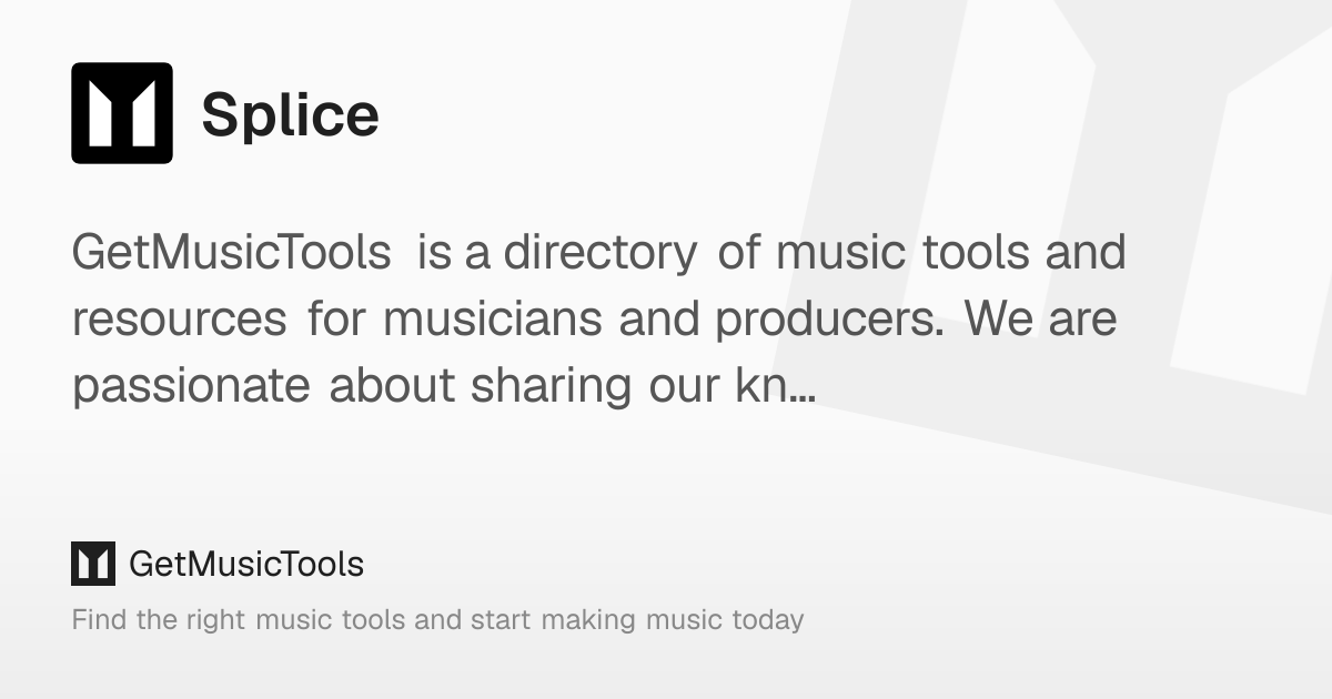 Splice: Create Your Soundtrack, Royalties-Free – GetMusicTools