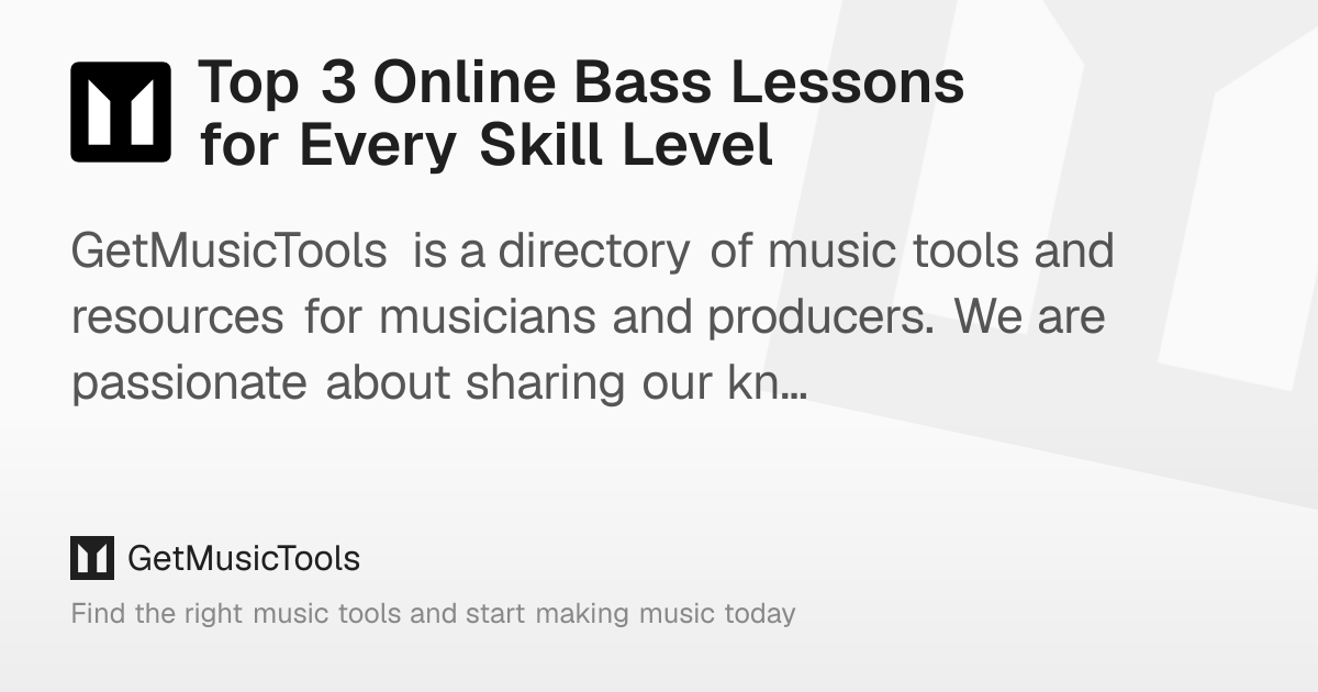 Top 3 Online Bass Lessons for Every Skill Level – GetMusicTools
